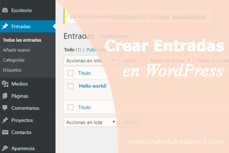 Como crear tu primera entrada y editar contenido como un profesional